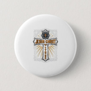 Jesus Christ My Living Hope Vintage Cross 2 Inch Round Button