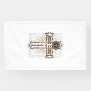 Jesus Christ My Living Hope Vintage Cross Banner