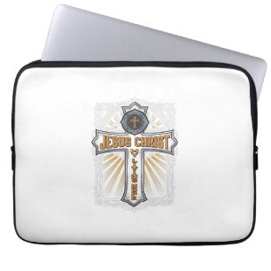 Jesus Christ My Living Hope Vintage Cross Laptop Sleeve