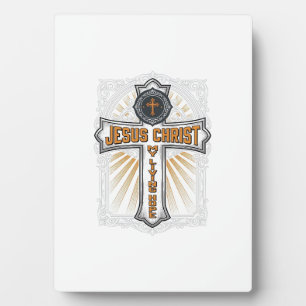 Jesus Christ My Living Hope Vintage Cross Plaque