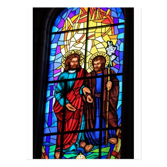 Jesus Christ my shepherd stained glass window Postcard