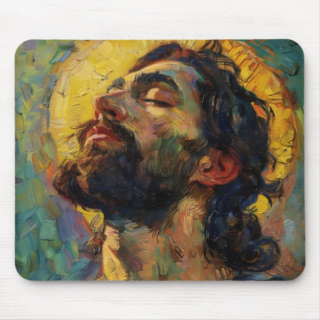 Jesus Christ Neo-Impressionism Mouse Pad (Front)
