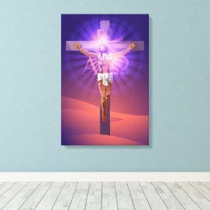 Jesus Christ on the Cross   Alpha & Omega Canvas Print