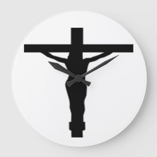 JESUS CHRIST ON THE CROSS LARGE CLOCK
