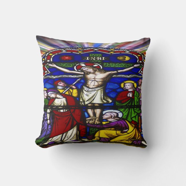 Jesus Christ on the cross Throw Pillow (Front)