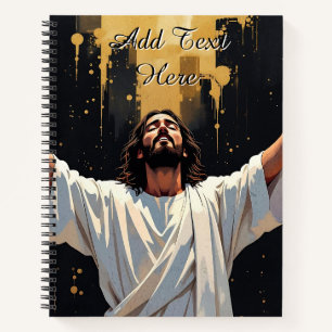 Jesus Christ Our Savior Black and Gold Notebook