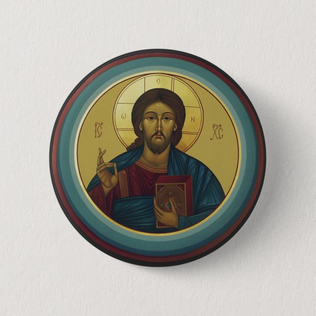 Jesus Christ Pantocrator  2 Inch Round Button (Front)
