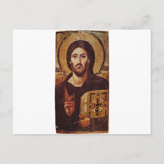 Jesus Christ Pantocrator Christian Icon Postcard (Front)