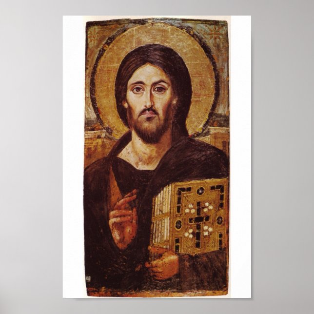 Jesus Christ Pantocrator Christian Icon Print (Front)