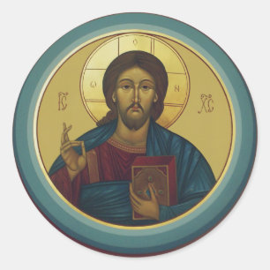 Jesus Christ Pantocrator  Classic Round Sticker