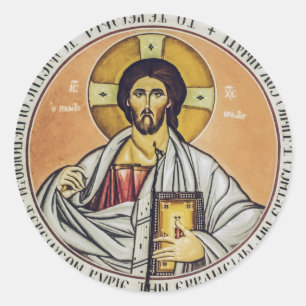 Jesus Christ Pantocrator dome of the Church Classic Round Sticker