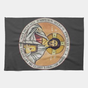 Jesus Christ Pantocrator  dome of the Church Kitchen Towel