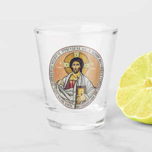 Jesus Christ Pantocrator dome of the Church Shot Glass