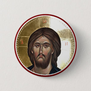 Jesus Christ Pantocrator Icon 2 Inch Round Button