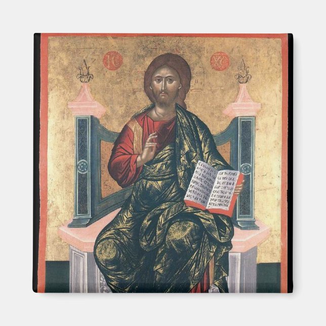 Jesus Christ Pantocrator Lord of All Icon Magnet (Front)