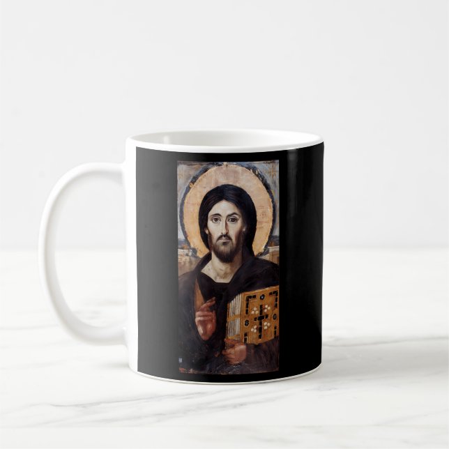 Jesus Christ Pantocrator Sinai Orthodox Christian  Coffee Mug (Left)