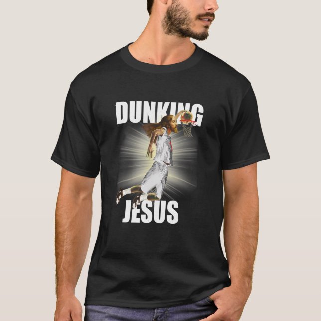 Jesus Christ Playing Basketball 3 T-Shirt (Front)