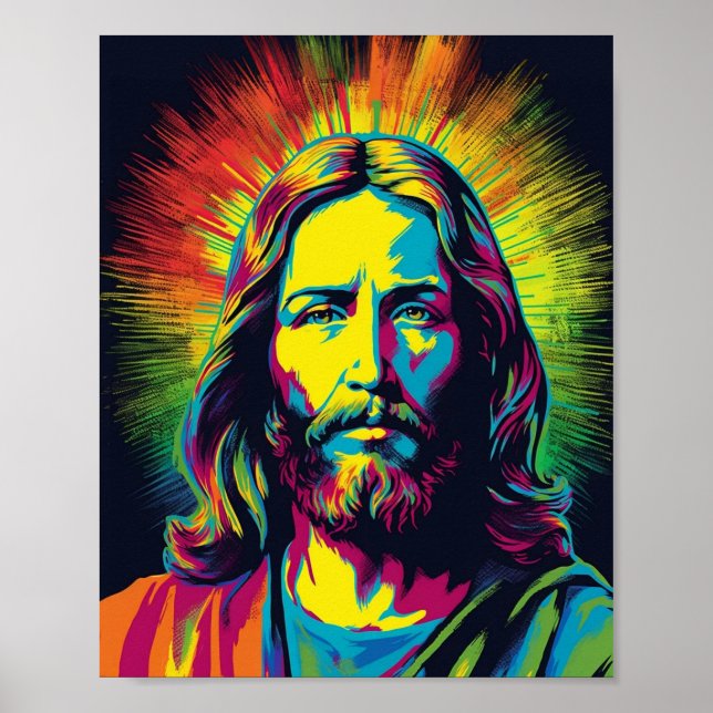 Jesus Christ Pop Art - AI Generated Art Poster (Front)