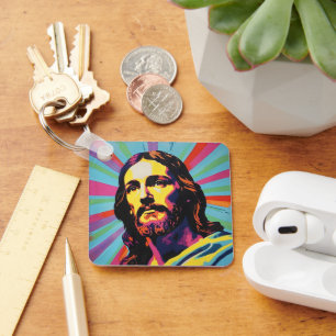 Jesus Christ Pop Art Keychain