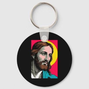 Jesus Christ Pop Art Religious Easter & Christ Keychain