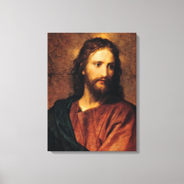 Jesus Christ, Portrait by Heinrich Hofmann Canvas Print (Front)