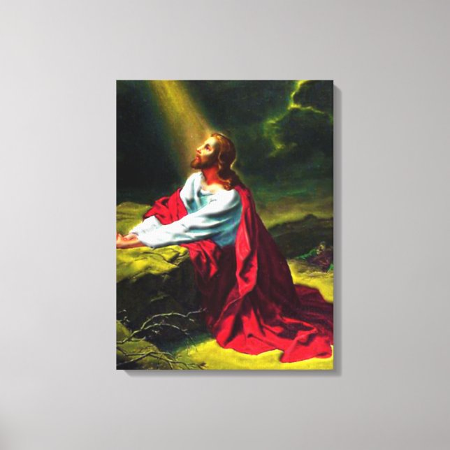 Jesus Christ Praying in the Garden of Gethsemane Canvas Print (Front)