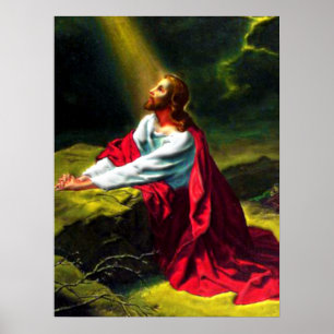Jesus Christ Praying in the Garden of Gethsemane Poster