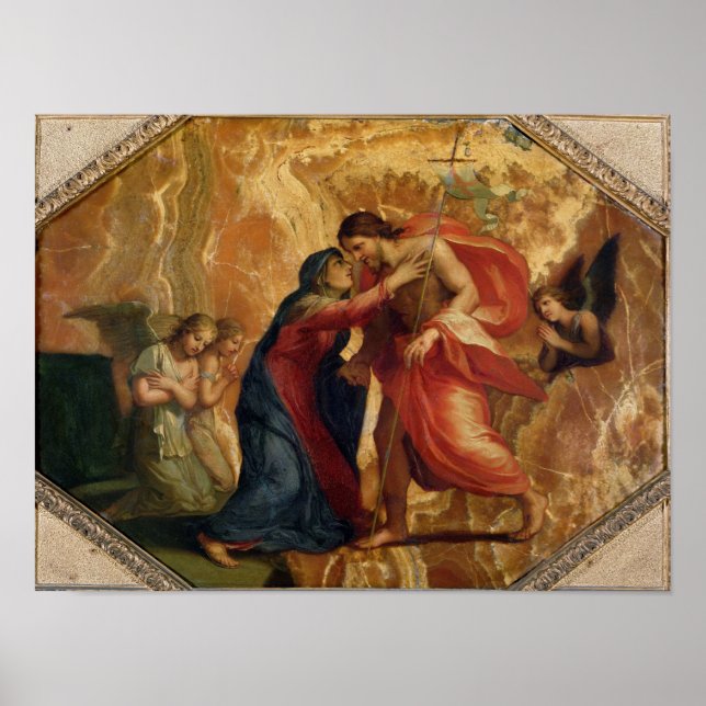 Jesus Christ Receiving the Virgin in Heaven Poster (Front)