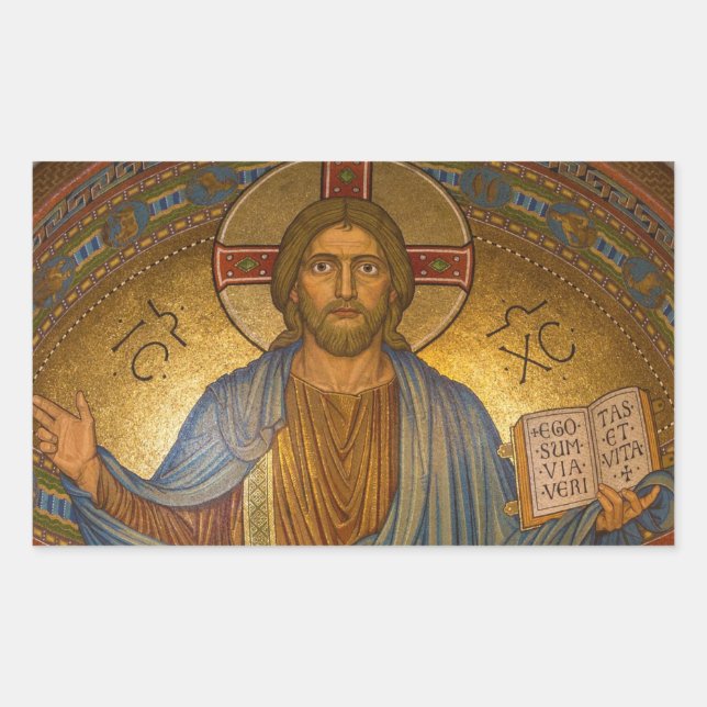 Jesus Christ Religious Christmas Stickers (Front)