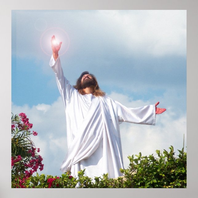 Jésus Christ Résurrection Poster chrétien de Pâque (Devant)