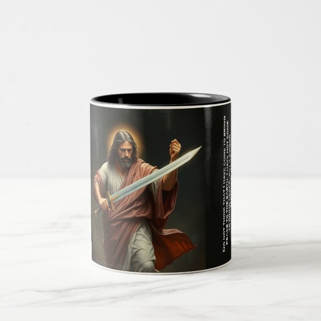 Jésus-Christ revient avec une Mug épée à 2 tons (Centre)