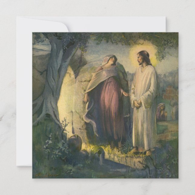 Jesus Christ Risen by the Tomb by ML Greer Invitation (Front)