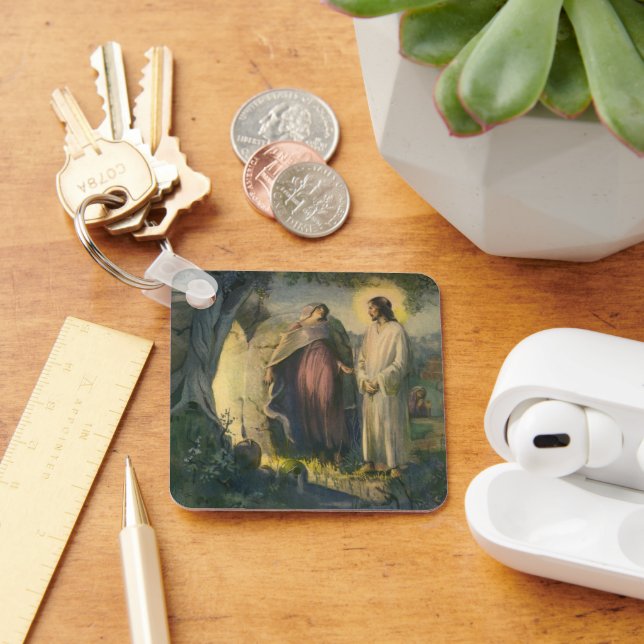 Jesus Christ Risen by the Tomb by ML Greer Keychain (Desk)