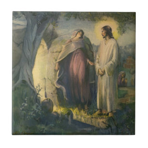 Jesus Christ Risen by the Tomb by ML Greer Tile