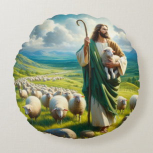Jesus Christ Round Pillow