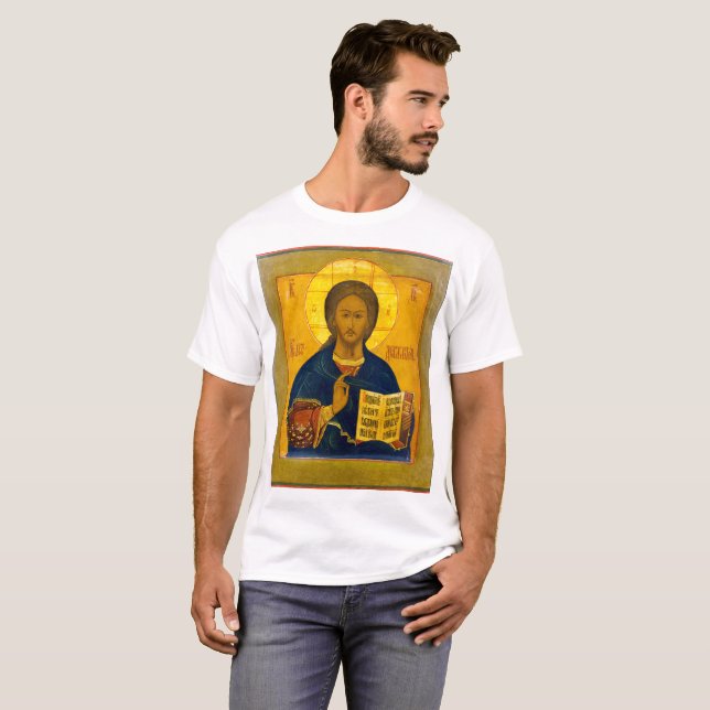 Jesus Christ Russian Icon T-Shirt (Front Full)