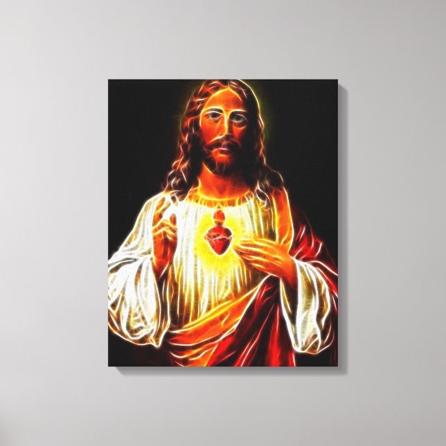 Jesus Christ Sacred Heart Canvas Print (Front)