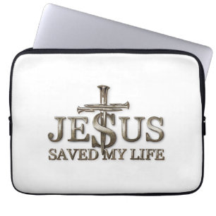 Jesus Christ Saved My Life Gift For Women Men Laptop Sleeve