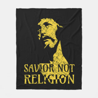 Jesus Christ - Saviour Not Religion Fleece Blanket