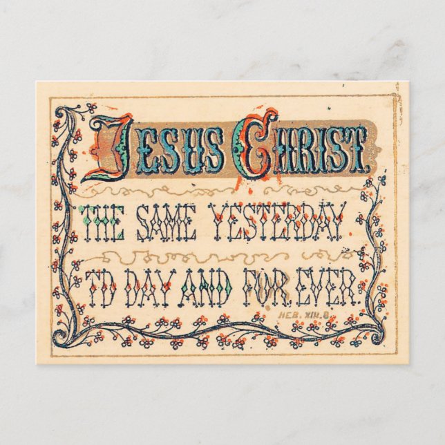 Jesus Christ - Scriptures Postcard (Front)