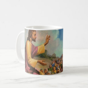 Jesus Christ Sermon on the Mount, Vintage Religion Coffee Mug
