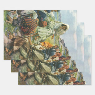 Jesus Christ Sermon on the Mount, Vintage Religion Wrapping Paper Sheet