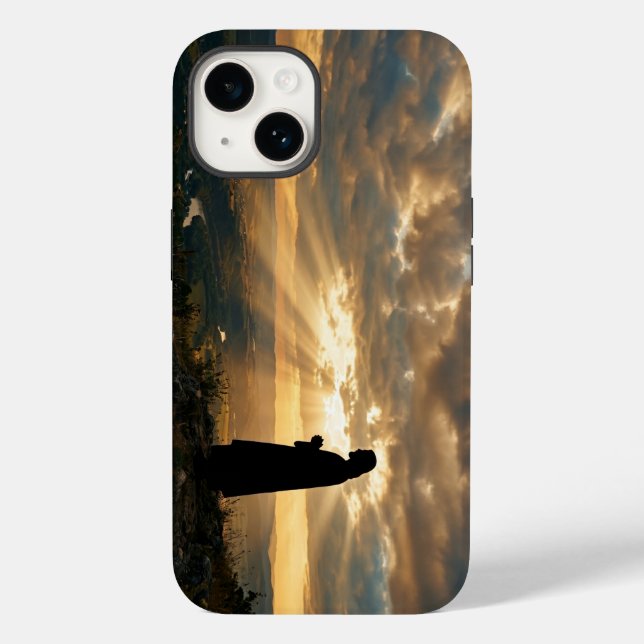 Jesus Christ Silhouette Holy Light Sunset Case (Back)