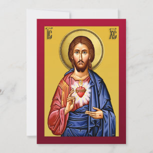 Jesus Christ son of God new red Thank You Card