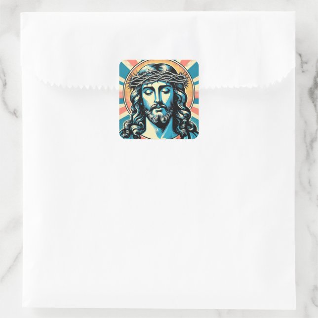 Jesus Christ Square Sticker (Bag)