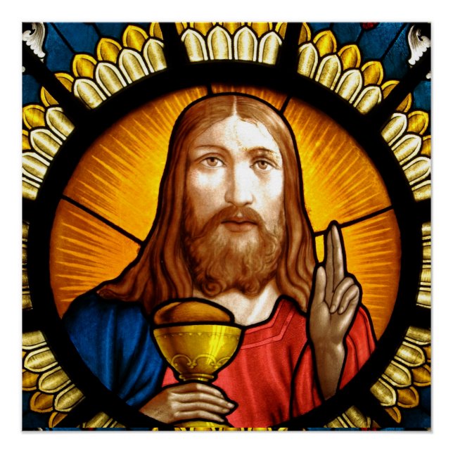 Jesus Christ Stained Glass Poster (Front)