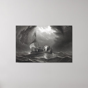 Jesus Christ Stills the Tempest Canvas Print
