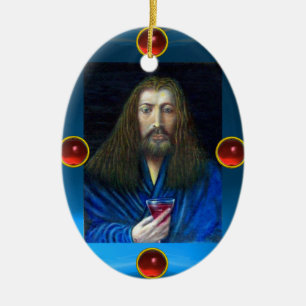 JESUS CHRIST,THE CHALICE CERAMIC ORNAMENT