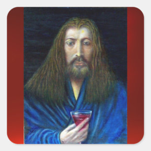 JESUS CHRIST,THE CHALICE SQUARE STICKER
