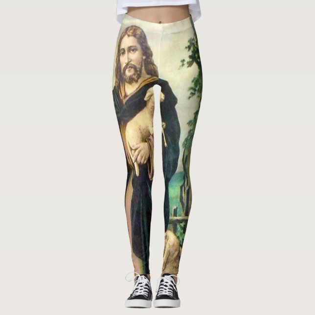 JESUS CHRIST THE GOOD SHEPHERD LEGGINGS (Front)